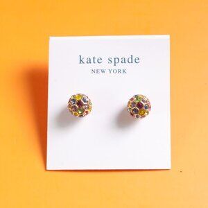 Kate Spade On The Ball Multi Color Sphere Stud Earrings Gold